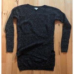 Nordstrom BP Black/White Marled Crewneck Sweater XS
